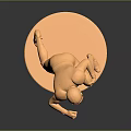 Golden Football Player Decorative Statue With Dynamic Pose On Circular Base